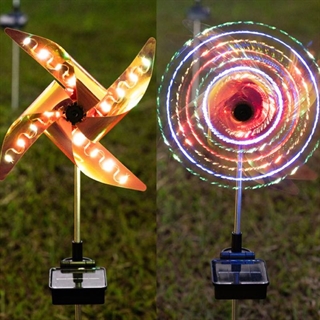 Vindmølle solcellelampe til haven